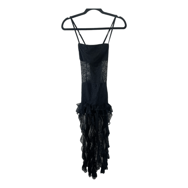 Black lace midi dress