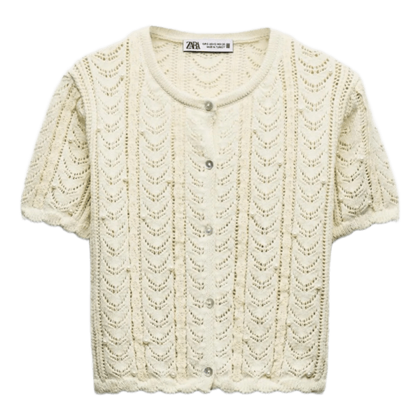 Zara strikket kortærmet cardigan