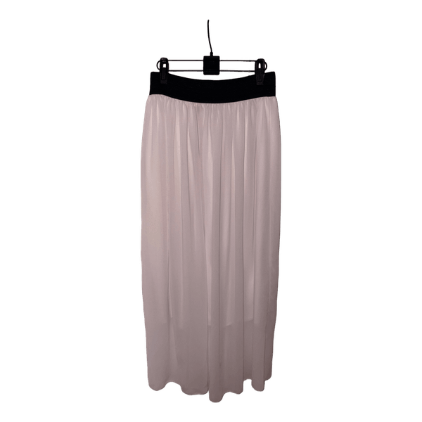 White pleated maxi skirt