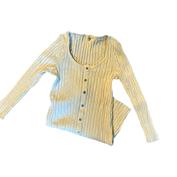 Beige ribbed neule