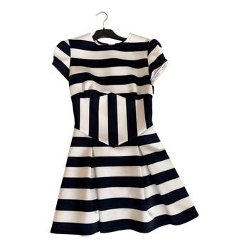 Dark blue and white striped dress