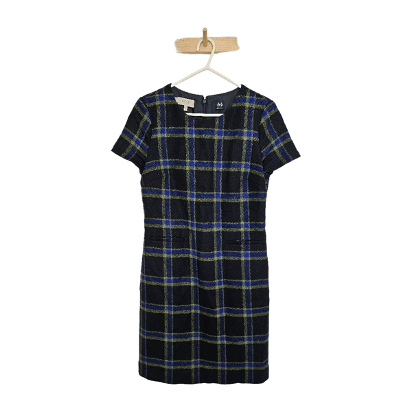 Black blue checkered dress