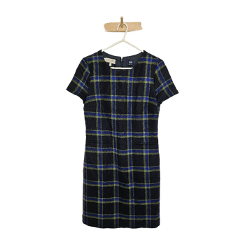 Black blue checkered dress