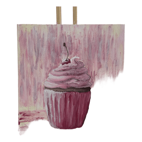 Pink cupcake painting