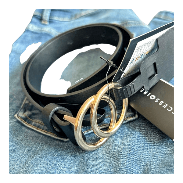 Black double ring belt