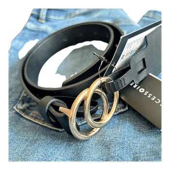 Black double ring belt