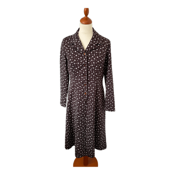 Ruskea kuviollinen vintagemekko