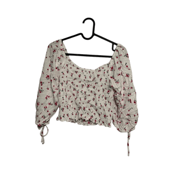 Floral smocked off-shoulder top