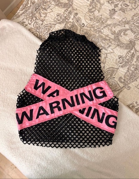 Black fishnet crop top