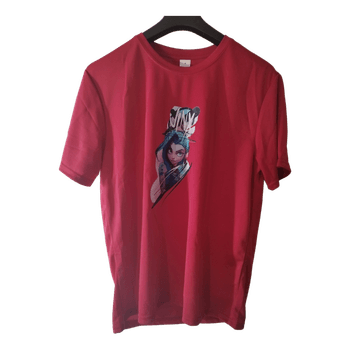T-shirt rouge motif Jinx