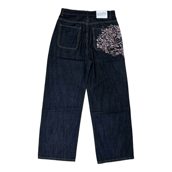 Black wide leg jeans