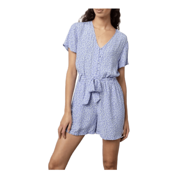 Rails Blue Daisy Floral 100% Viscose Playsuit Romper Belted Size S Boho