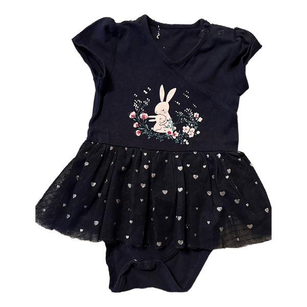 Black rabbit bodysuit dress