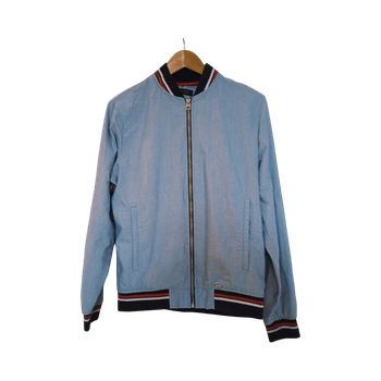 vaaleansininen bomber-takki