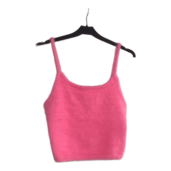 Pink fuzzy crop top