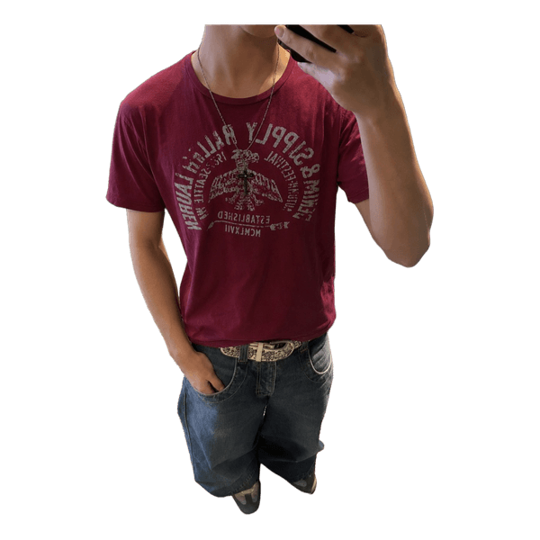 Red graphic print t-shirt