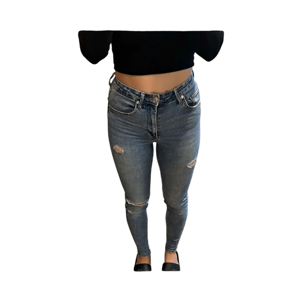Blue skinny jeans
