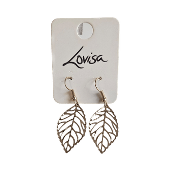 Leaf cutout drop earrings