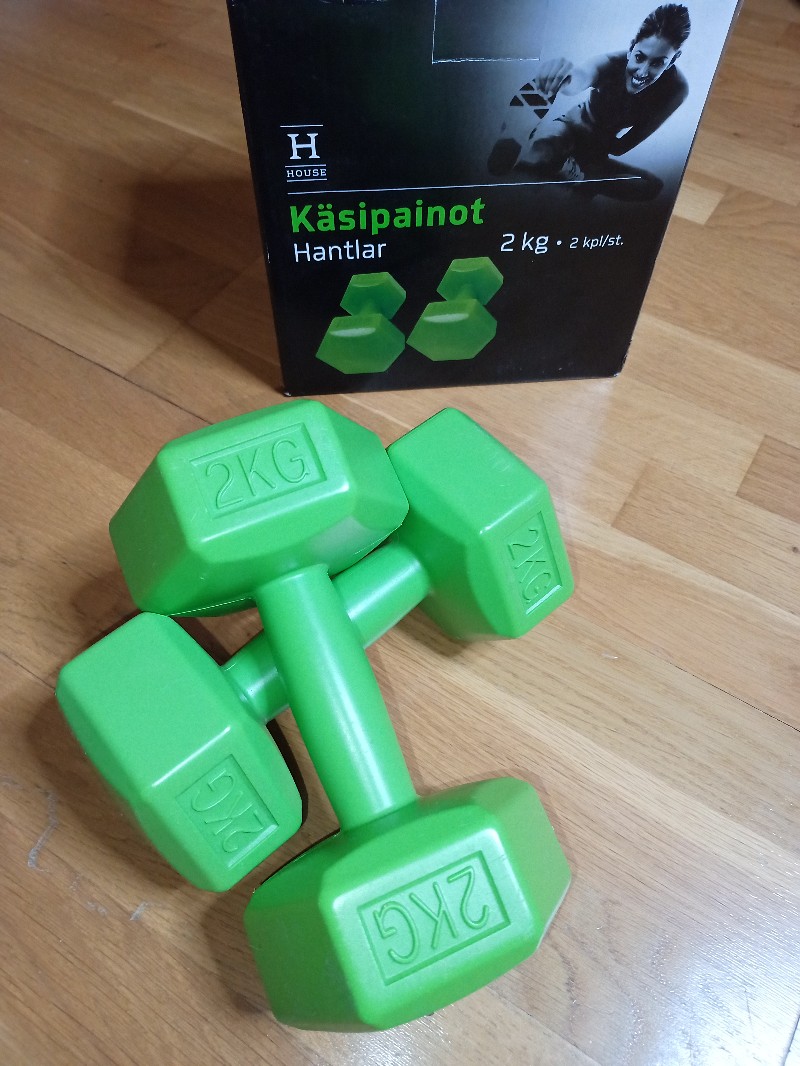 Green 2kg dumbbell pair