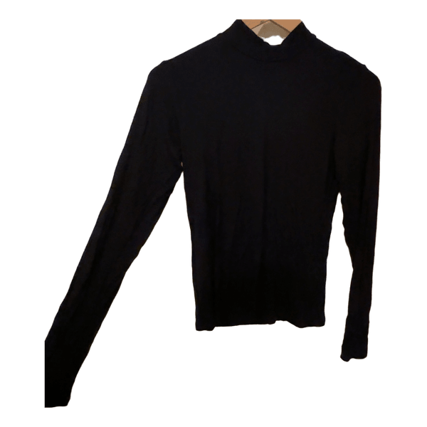 Black mock neck long sleeve top