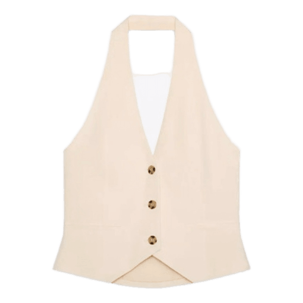 Figursyet vest med halterneck