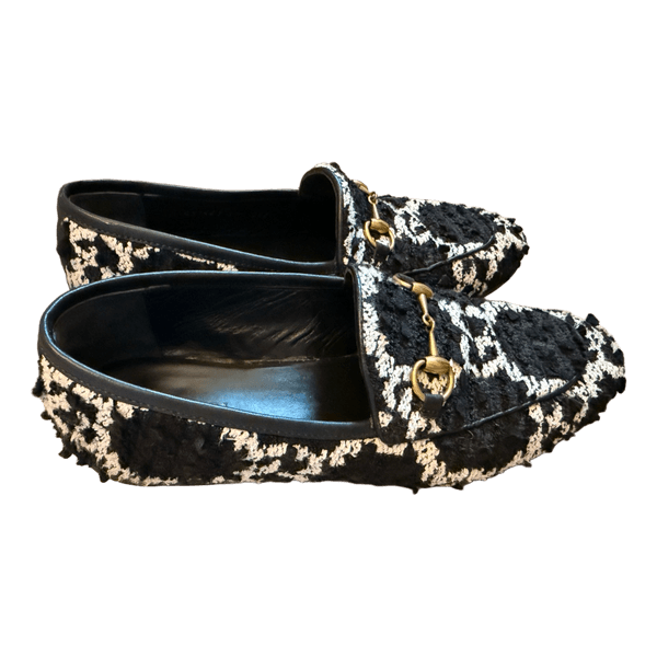 Gucci loafers i tweed