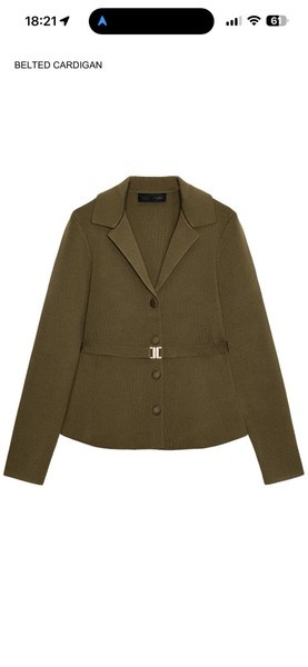Khaki belted cardigan