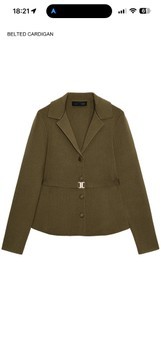 Khaki belted cardigan