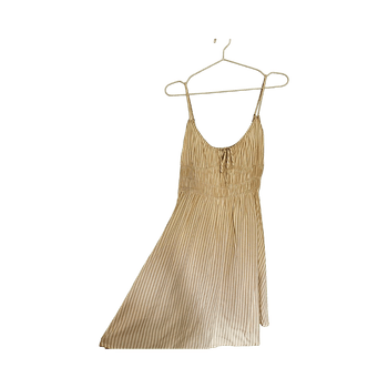 Beige raidallinen mekko