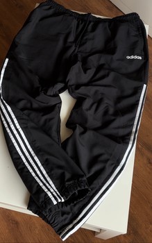 Black Adidas cotton lined windbreaker warm track pants men’s size 2xl no defects
