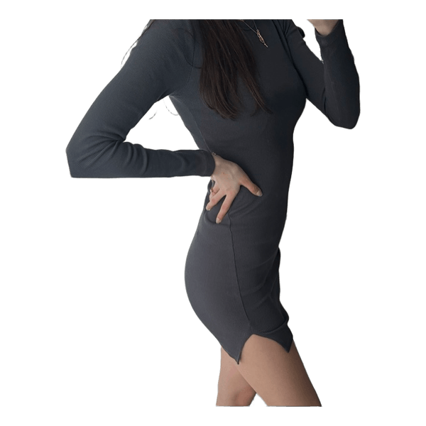 Grey ribbed mini dress