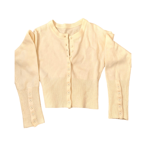 Beige cropped cardigan