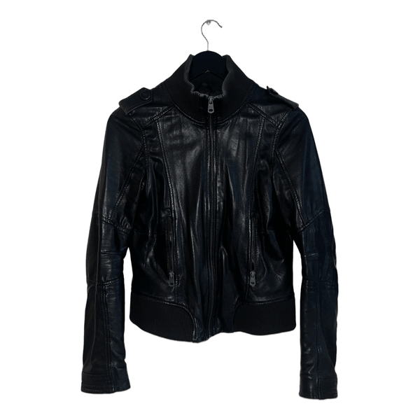 Black leather jacket