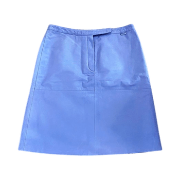 Lilac leather mini skirt