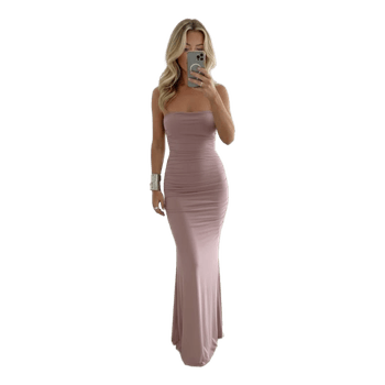 Langes rüschenkleid
