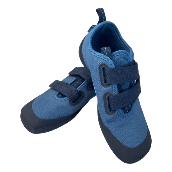 Blue canvas barefoot shoes