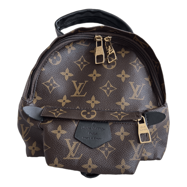 Pruun monogrammiga seljakott Mini