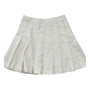 White pleated mini skirt