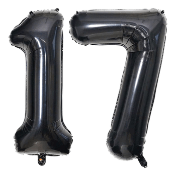 Black number 17 balloons