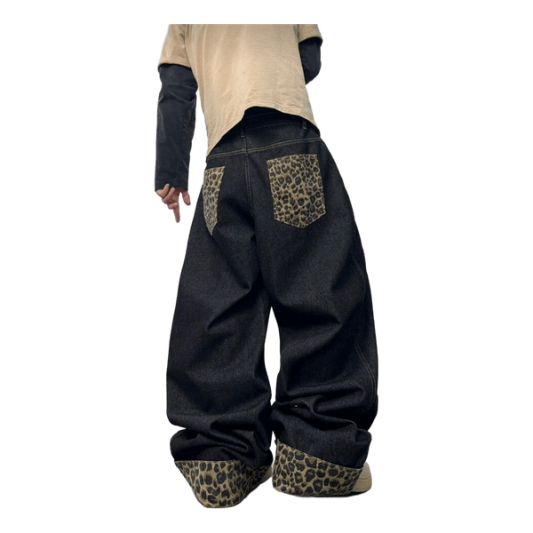 Black denim baggy jeans