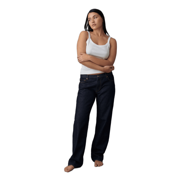 Low-rise straight-leg jeans