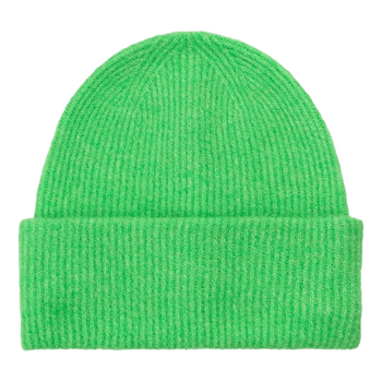 Green rib knit beanie