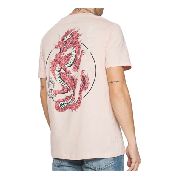 Lyserød t-shirt med dragemotiv
