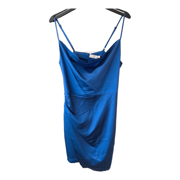 Blue satin dress