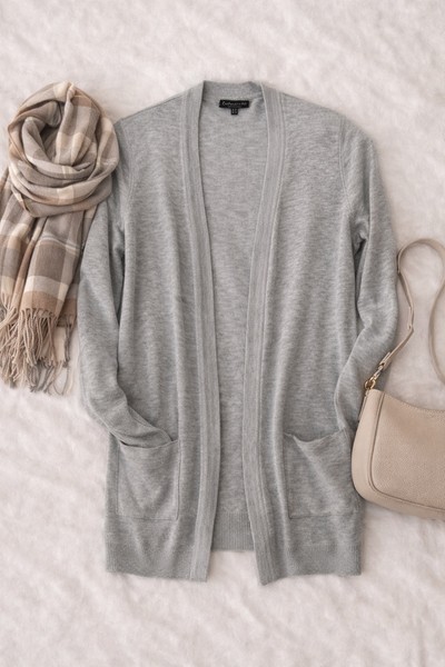 Grey cashmere cardigan