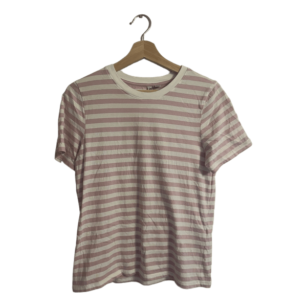 Lyserød stribet t-shirt