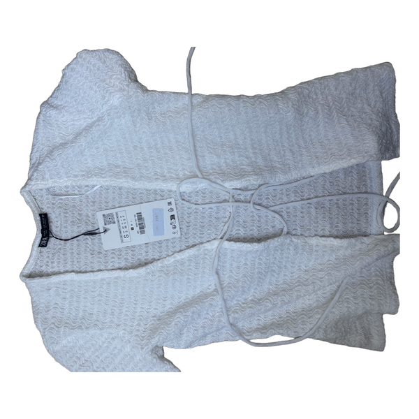 Hvid strikket cardigan