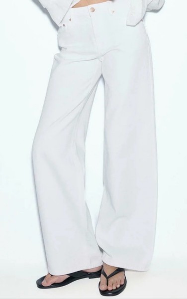 Hvide wide leg jeans