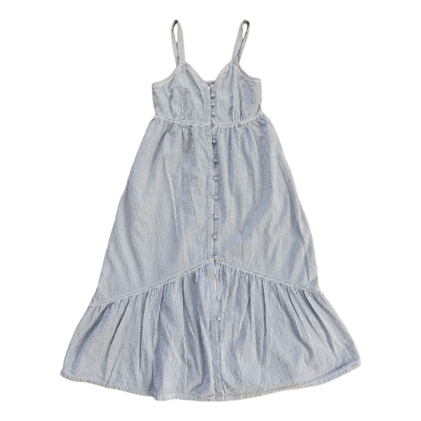 Superdry Light Blue & White Striped Cotton Summer Dress - Size 36 (Fits 34)