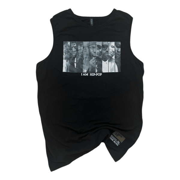 Black graphic tank top hip hop rap